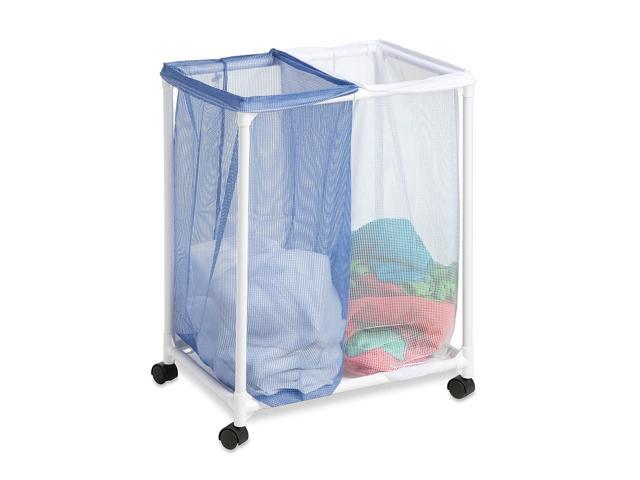 Honey-Can-Do HMP-01628 2 Bag mesh Laundry sorter White/Blue