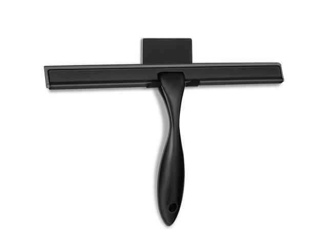 HIWARE All-Purpose Shower Squeegee for Shower Doors Bathroom Window and Car Glass - Black Stainless Steel 10 Inches