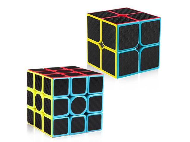 D-FantiX Carbon Fiber 2x2 3x3 Speed Cube Set 2x2x2 3x3x3 Cube Bundle Pack Magic Cube Puzzle Toys Kids