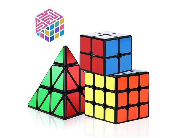 Speed Cube Set Vdealen 2x2x2 3x3x3 Pyramid Speed Cube Magic Cube Puzzle Toys for All Age Challenge