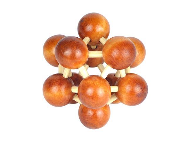 KAILIMENG 3D Molecule Model Brain Teaser Wooden Puzzle for Kids and Adults 3 Inches