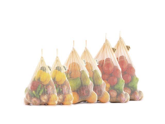 Cotton Produce Bags - 100% Organic Reusable Produce Bags - Mesh Grocery Bag - NetZero Produce Bags - Mesh Bags for Grocery Shopping - Biodegradable