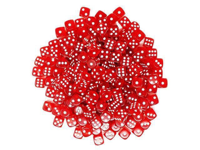 DA VINCI 16 mm 6 Sided Translucent Red Blue or Green Gaming Dice in Bulk with Rounded Corners (200 Dice Red)