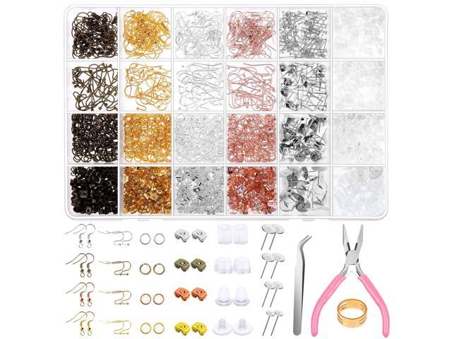 Earring Making Kit Shynek 2343pcs Earring Making Supplies with Earring Hooks Jump Rings Earring Posts Earring Backs and Jewelry Pliers Tools