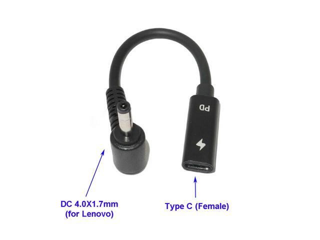 Laptop DC Power Adapter Converter for Lenovo YOGA 510 710 MIIX5 7000 Air 12 13 ideapad 320 USB Type C Female to 40*17mm Charger