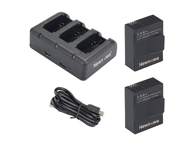 AHDBT302 1300mAh Replacement Battery 2Pack and Rapid 3Channel Charger for GoPro Hero 3 GoPro Hero 3+ AHDBT301 AHDBT302