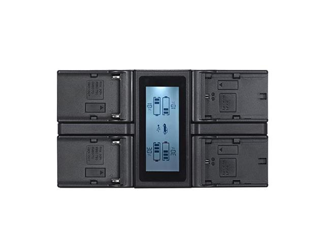 Camera Battery Charger LPE6 LPE6N NPF970 4Channel Battery Charger wLCD Display for Canon 5DIII 5DS 5DSR 6D 7DII 80D 70D for Sony NPF550 F750 F950