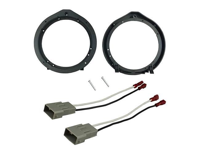 Front Door Speaker Mount Adapter Plates for Honda Civic 20062011 65675 165mm Stand Ring Kit 1 Pair + Wiring Harness