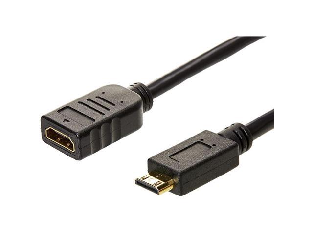 Basics Mini HDMI Male to HDMI Female Converter Adapter Cable 6Inch 2Pack