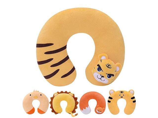 Travell Pillow for Kids Toddlers Soft Neck Head Chin Support Pillow Cute Animal Comfortable in Any Sitting Position for AirplaneCarTrainMachine