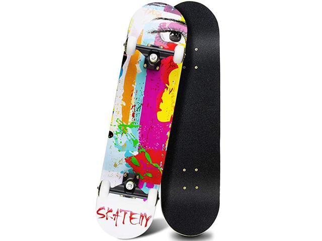 SkateboardsComplete Skateboards for Beginners Kids Boys Girls Adults YouthStandard Skateboards 31x8 with 7 Lays Maple Deck Pro Skateboards