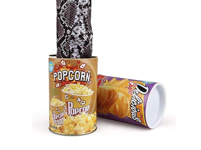 The Potato Chip Snake Can Jump Spring Snake Toy Gift April Fool Day Halloween Party Decoration Jokes in A Can Gag Gift Prank Large Size Popcorn