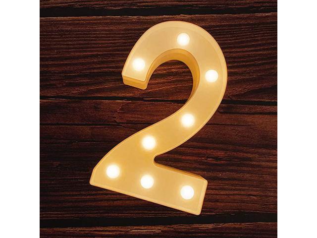 LED Marquee Number Lights Sign Light Up Marquee Number Letters Sign for Wedding Birthday Party Battery Powered Christmas Lamp Night Light Home Bar