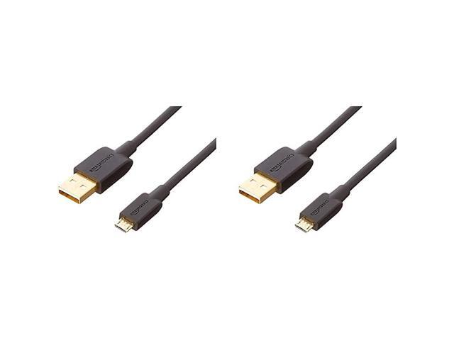 USB 20 AMale to Micro B Charger Cable 2 Pack 6 feet Black