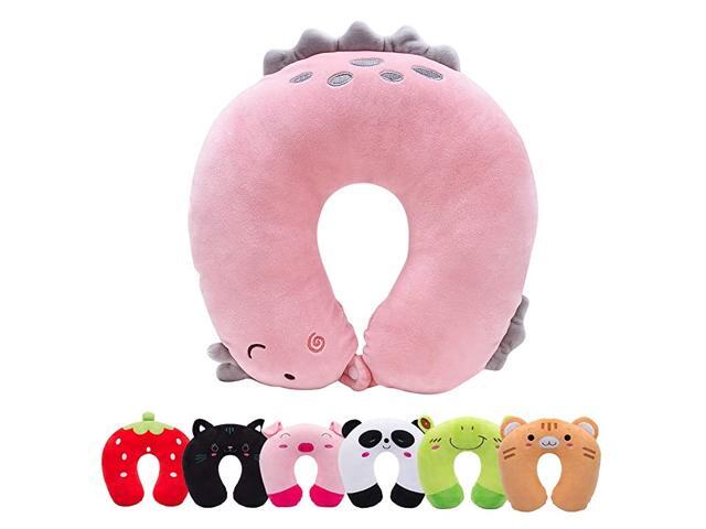 Travel Pillow for Kids Toddlers Soft Neck Head Chin Support Pillow Cute Animal in Any Sitting Position for Airplane Car Train Machine Washable