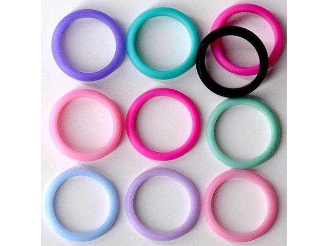 Rings for Women 10 Pack Silicone Bands Size 5 Great for Travel Sports The Gym Yoga etc