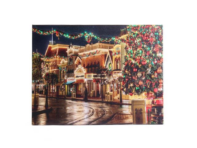 LED Home Decor Light Up Christmas Street Art Canvas Picture X'mas Decor Wall Hanging LED Painting String Lights