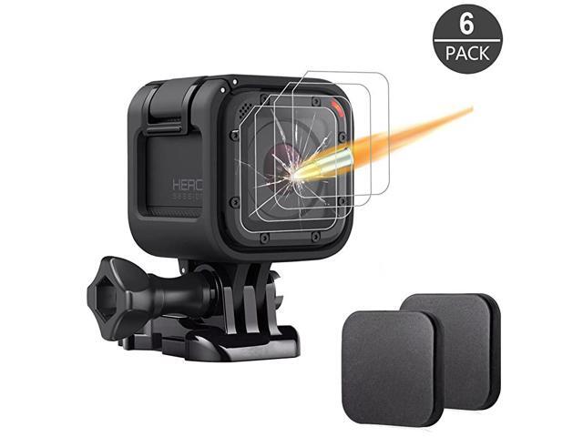 6 Pack Tempered Glass Screen Protector for Gopro Hero 4 Session Hero 5 Session 4Pack Lens Cap Cover 2Pack By