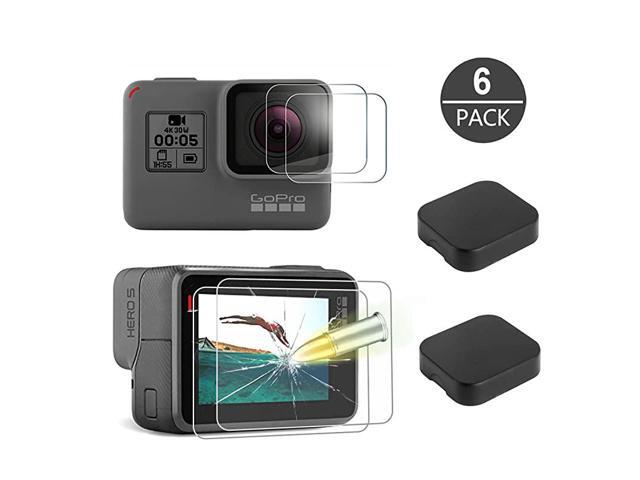6 Pack TemperedGlass Screen Protector for GoPro Hero 7 Black Only Hero 5 Black Hero 6 Black 2Pack Lens protector 2Pack Lens Cap Cover 2Pack By