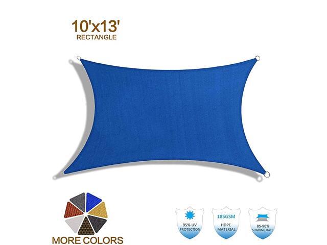 10x13 Blue Rectangle Sun Shade Sail UV Block for Patio Deck Yard and Outdoor