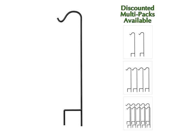 Shepherd Hook 48 Inch Black Set of 4 Super Strong Rust Resistant Premium Metal Hook for Weddings Hanging Plant Baskets Solar Lights Lanterns Bird