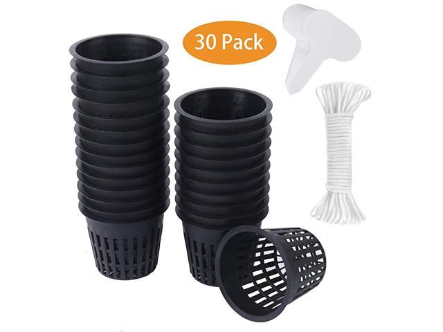 Pack 3 Inch Net Cup Pots with Hydroponic Self Watering Wick amp Plant Labels for Aquaponics Mason Jar Insert Orchid kratky Vegetable Garden