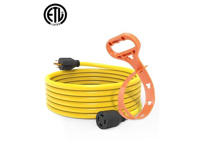 30 Amp 20 Ft Generator Power Cord 10 Gauge for Manual Transfer Switch Nema L1430 Heavy Duty Electric Extension Wire 4 Prong 10 Gauge SJTW Cable