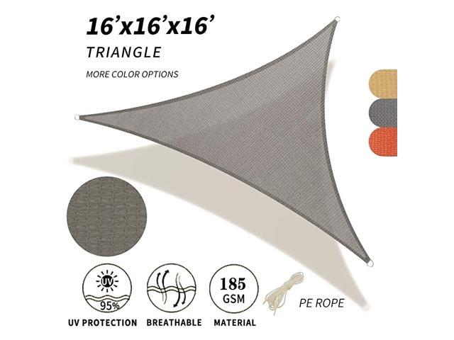 12x12x12 Terra Triangle Sun Sail UV Block Canopy 185GSM Awning for Patio Garden Yard