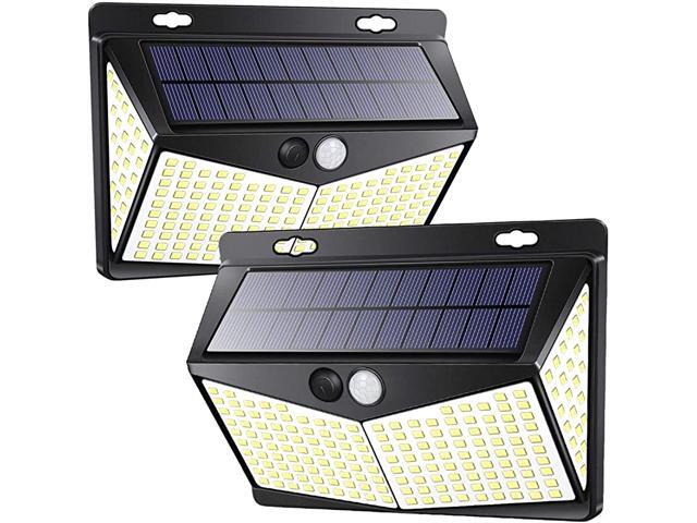 Motion Sensor Lights Outdoor Solar Powered w 208 LED 3 Lighting Modes 270° Wide Angle Lighting IP65 Waterproof Wireless Solar Security Flood Lights
