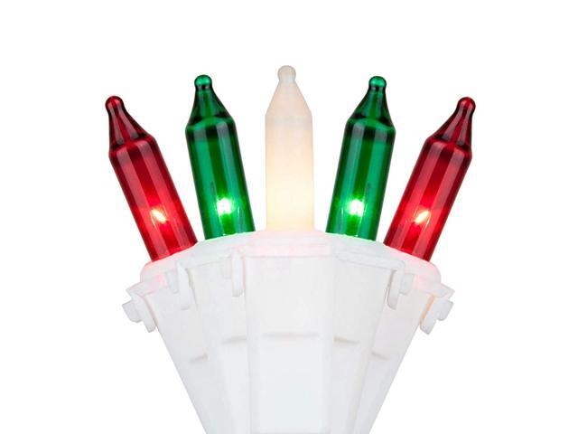 Certified 66 Feet 200 Count Red Green amp Frosted White Christmas Lights Pack of 2 Sets 33 Ft 100 Incandescent White Wire Light Set Connectable