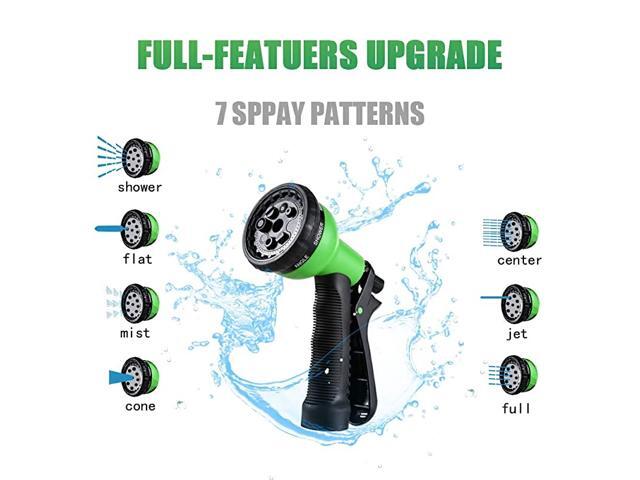 Garden Soaker Hose with 7 Function Spray Nozzle Flat Hose 1530ft with 58Diameter Bronze Interface Saves Water Great for Garden Flower Beds 58 inch