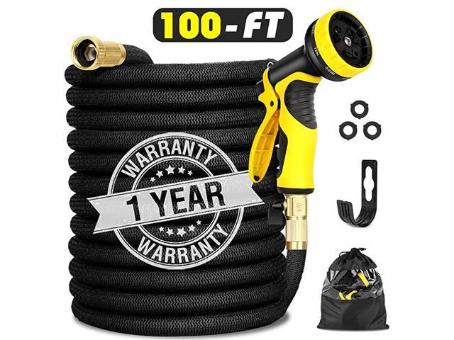 Hose Expandable 100FT Flexible Water Hose with Powerful Nozzle Spray Car Wash Hose with Good Pressure Expanding hose with 34 Brass Connector Hose