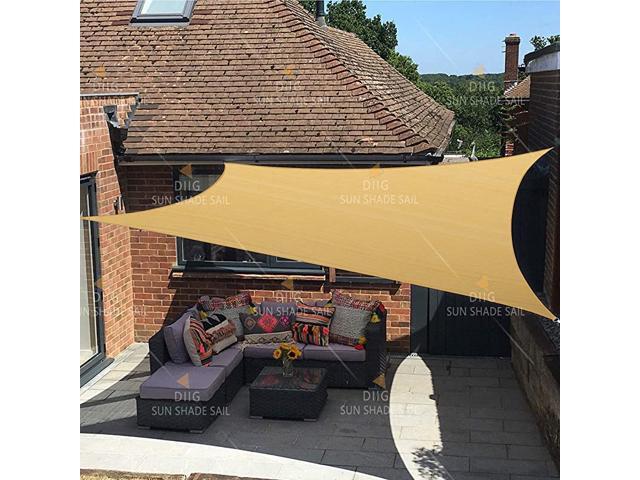 Sun Shade Sail Rectangle12 x 16 Patio Sunshade Cover Canopy Durable Fabric Cloth for Outdoor Garden Yard Pond Pergola Sandbox Deck Courtyard Gray