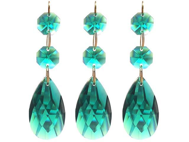 Teardrop 10Pieces Crystal Chandelier Pendants Parts BeadsHanging Crystal Beads Chain GarlandDoor CurtainCrystal Chandelier Pendants Parts Glass