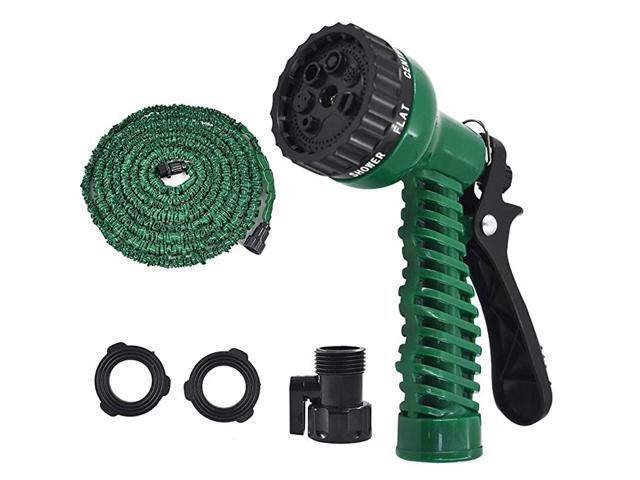 Deluxe 25 50 75 100 Feet Expandable Flexible Garden Water Hose wSpray Nozzle for Outdoor Lawn Car Watering Plants Army Green50FT
