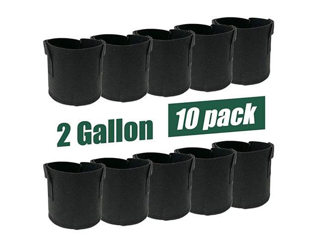 10Pack 2 Gallon Fabric Grow Bag Planting Nursery Cloth with Handles for Balcony Backyard Garden or Large Farms