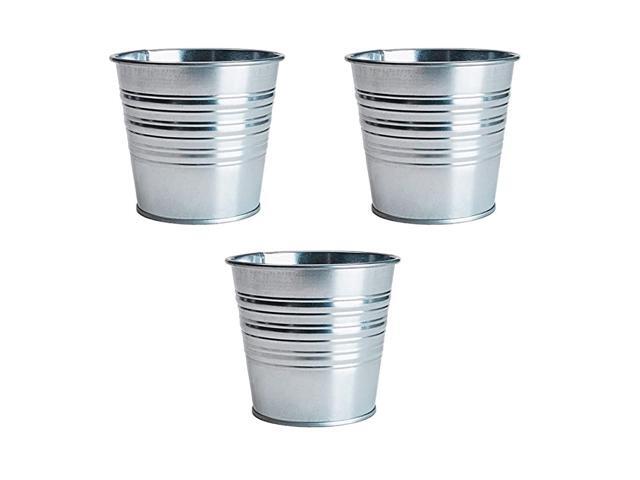 SOCKER Galvanized Plant Pot Silver 3 475quot
