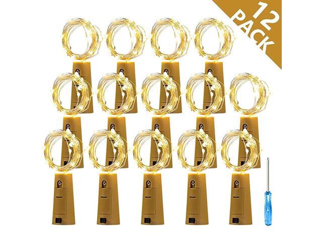 Cork Lights for Wine Bottle Battery Operated Fairy Lights 66ft 20 LED String Lights Starry Firefly Lights DIY Decorative Lighting for Wedding Party