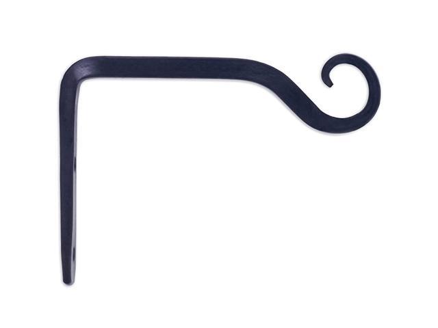 Hand Forged Straight Hook 6 Inch Black 2Pack for Bird Feeders Planters Lanterns Wind Chimes As Wall Brackets and More