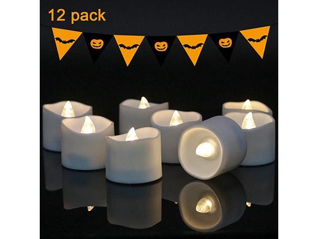 LED Tealight Candles Battery Operated amp Included Plastic Tea Light Electric Fake Candle Flickering Warm White Flame for Decoration amp