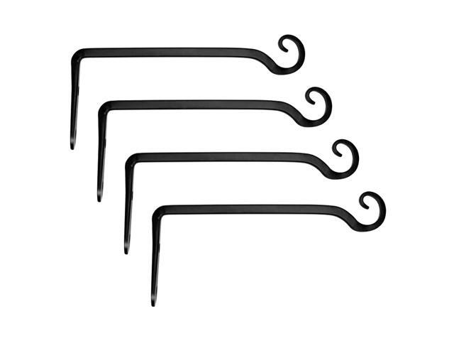 Wall Hook Hanging Plant Bracket Decorative Straight Plant Hanger for Bird FeedersPlanters Lanterns Wind Chimes Indoor Outdoor 10 inch4 Pack Black
