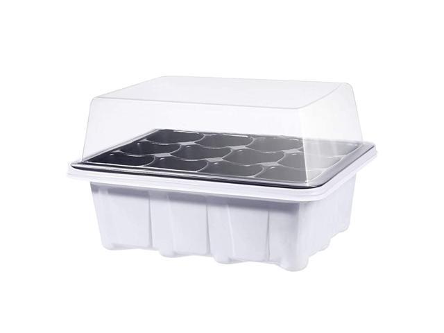 10 Pack Seed Starter Kit 12 Cells Seedling Trays Gardening Germination Tray Plant Grow Kit with Humidity Dome for Gardening Propagation Bonsai