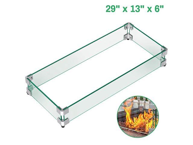 29 x 13 x 6 Rectangular Fire Pit Glass Wind Guard Clear Tempered Glass Wind Guard 516inch Thickness Replacement for Outland Series 401 Outdoor