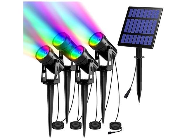 Solar Spotlights LED Solar RGB Landscape Lights 3 Pack Waterproof Outdoor Color Changing Solar Wall Lights for Garden Yard Pool AreaRGB
