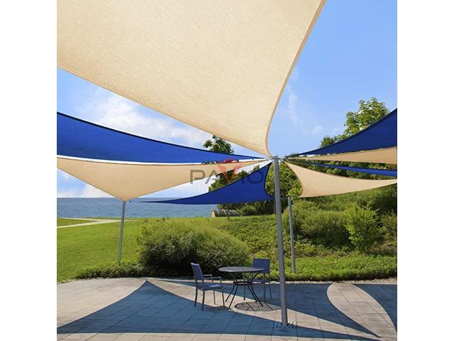 Paradise Blue 16x16x22 Sun Shade Sail Right Triangle Canopy Permeable UV Block Fabric Durable Outdoor Customized Available