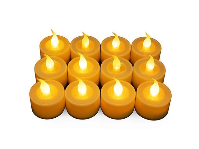 Flameless LED Tealight Candles Battery Operated Tea Lights with Electric Flickering Flame for Romantic Wedding Decorations Gift Indoor Home and