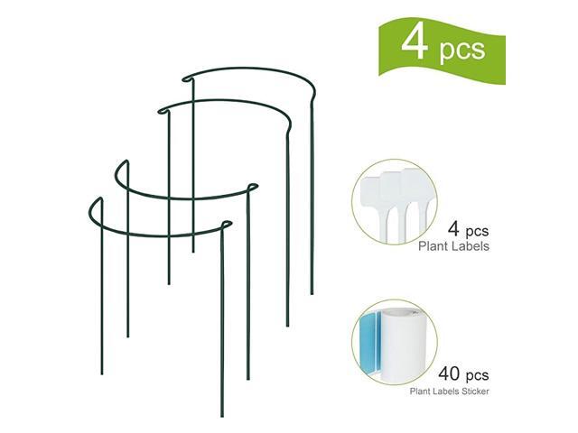 Plant Support Stake 4Pack Half Round Metal Garden Plant Supports Green Garden Plant Support Ring Garden Border Supports Plant Support Ring Cage for