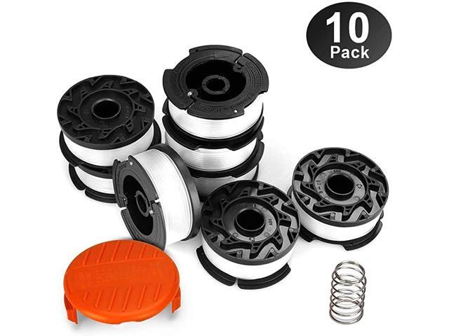 Line String Trimmer Replacement Spool 30ft 0065quot Autofeed Replacement Spools Compatible with Black+Decker String Trimmers 8Line Spool + 1 Cap+1