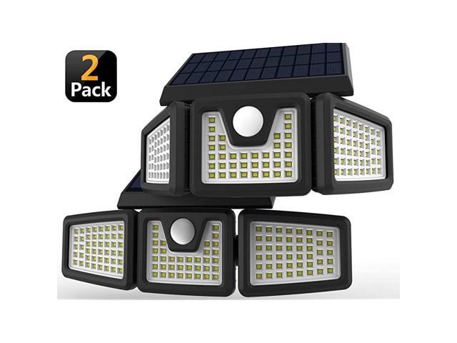 Solar Lights Solar Motion Sensor Light Super Bright Outdoor 128 LED Security Lighting White 2PK