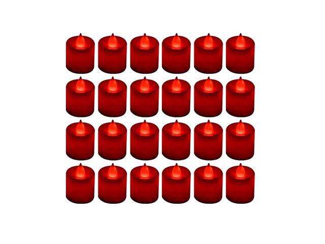 24 Pack Flameless Led Tea Lights Candles Flickering Battery Operated Electronic Fake Candles Decorations for Wedding Party Christmas Halloween and